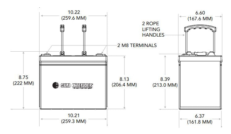 Sun Xtender Battery 69AH 12V Sealed AGM - PVX-690T | solar panels