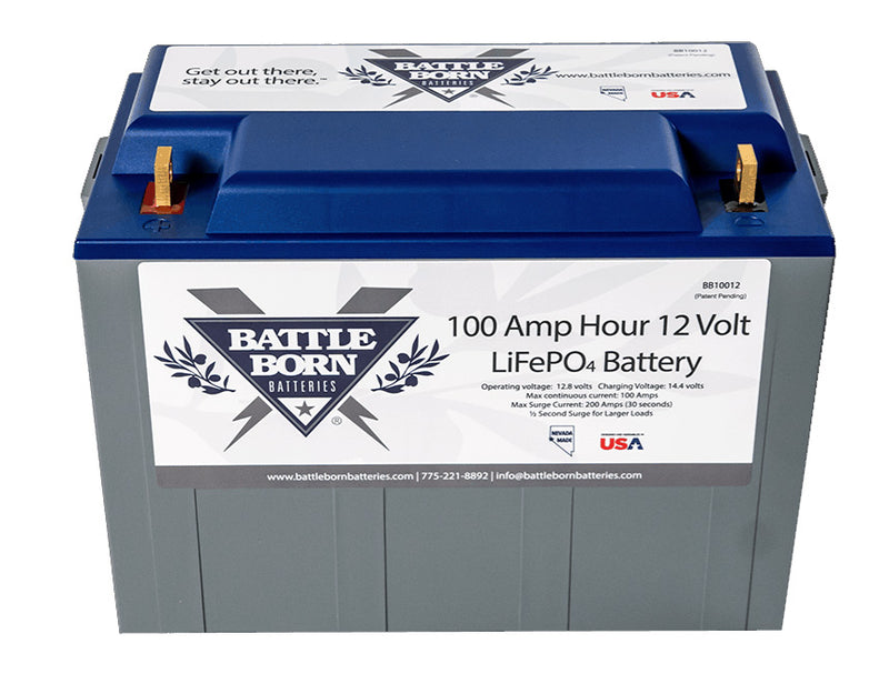 Battle Born 100 Ah 12V LiFePO4 Deep Cycle Battery solar panels and
