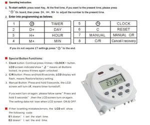 Baomain CN101A DC/AC 24V Digital LCD Power Programmable Timer Time Switch Relay 16A