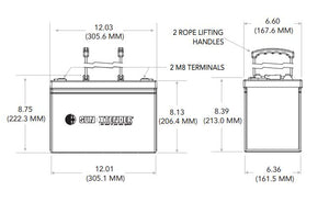 Sun Xtender Battery 104AH 12V Sealed AGM - PVX-1040T