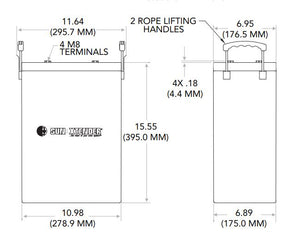 Sun Xtender Battery 1215AH 2V Sealed AGM - PVX-12150HT