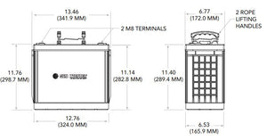 Sun Xtender Battery 153AH 12V Sealed AGM- PVX-1530T