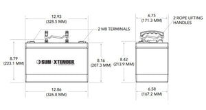 Sun Xtender Battery 89AH 12V Sealed AGM - PVX-890T