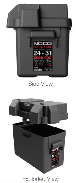 NOCO Group 24-31 Snap-Top Battery Box - HM318BKS Dual View