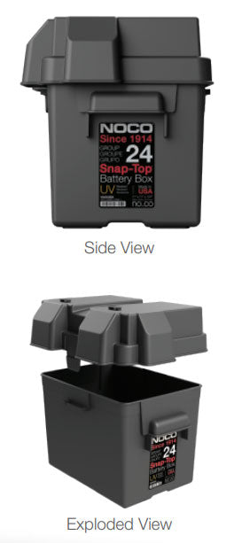 NOCO Group 24 Snap-Top Battery Box - HM300BKS Dual View
