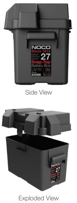 NOCO Group 27 Snap-Top Battery Box - HM327BKS Dual View