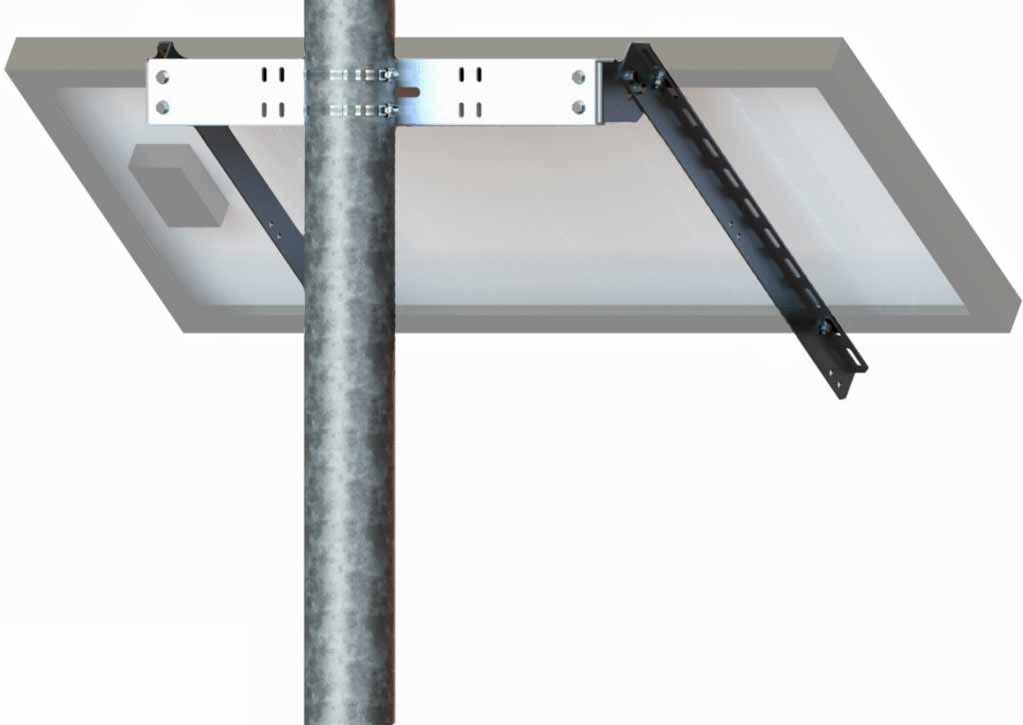 Ingle Arm Side Pole Mount For 30W-85W Solar Panels - Adjustable Tilt Aluminum Mount