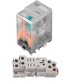 Relay and Socket 15 Amp 12VDC Din Rail Mount - 782-2C-(12D/SKT)