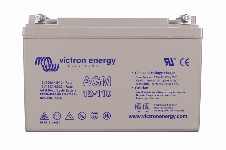 Victron Battery 12V 110Ah AGM Deep Cycle Battery (M8) - BAT412101085